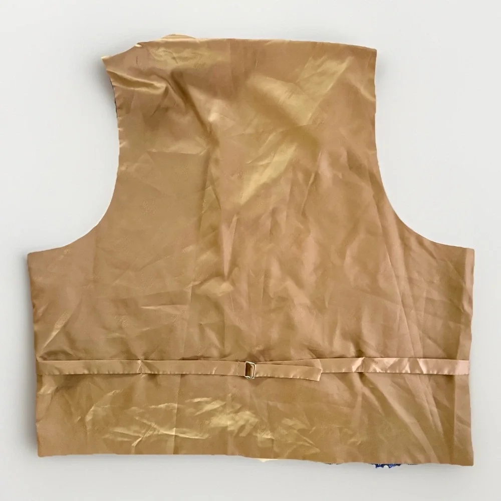 Statement Italy Double Breasted Waistcoat Vest 54L (56 Chest) Beige Old Money